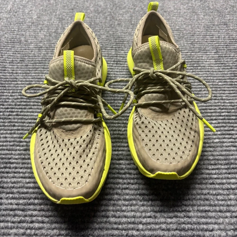Sorel Kinetic Impact Lace Sneaker Sage Neon Yellow Mesh Shoe NL4073-365 Womens 8